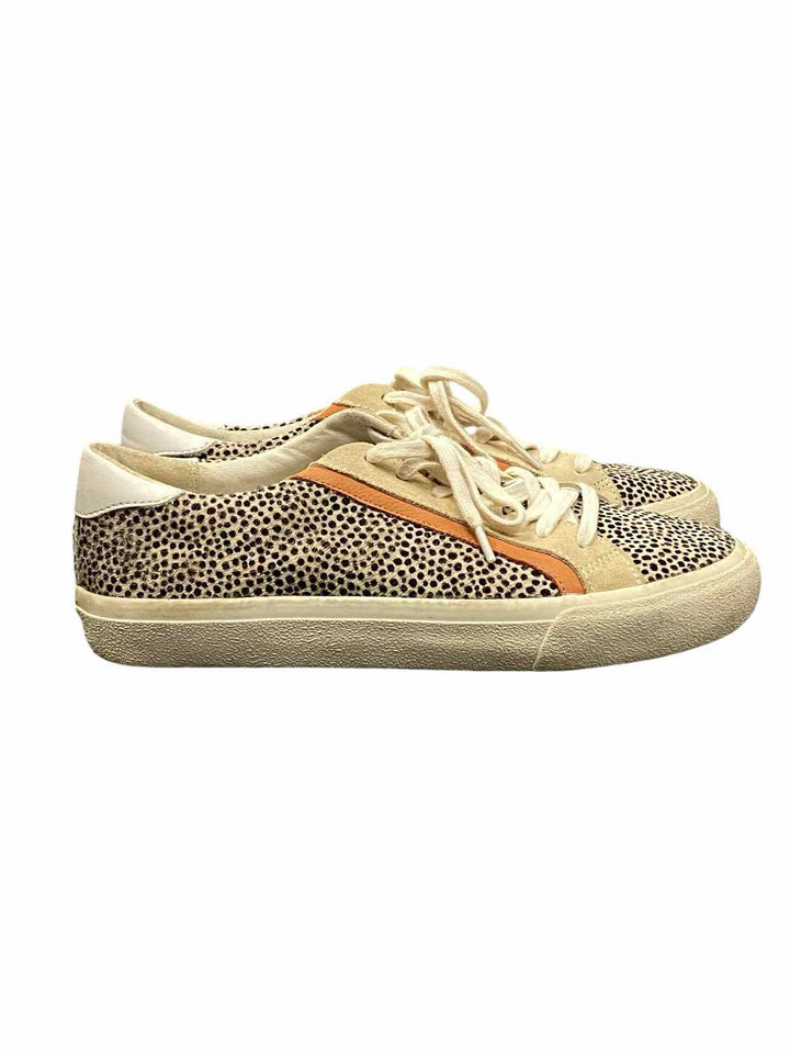 Madewell Shoe Size 8 Beige Orange Fur & Leather Sneakers