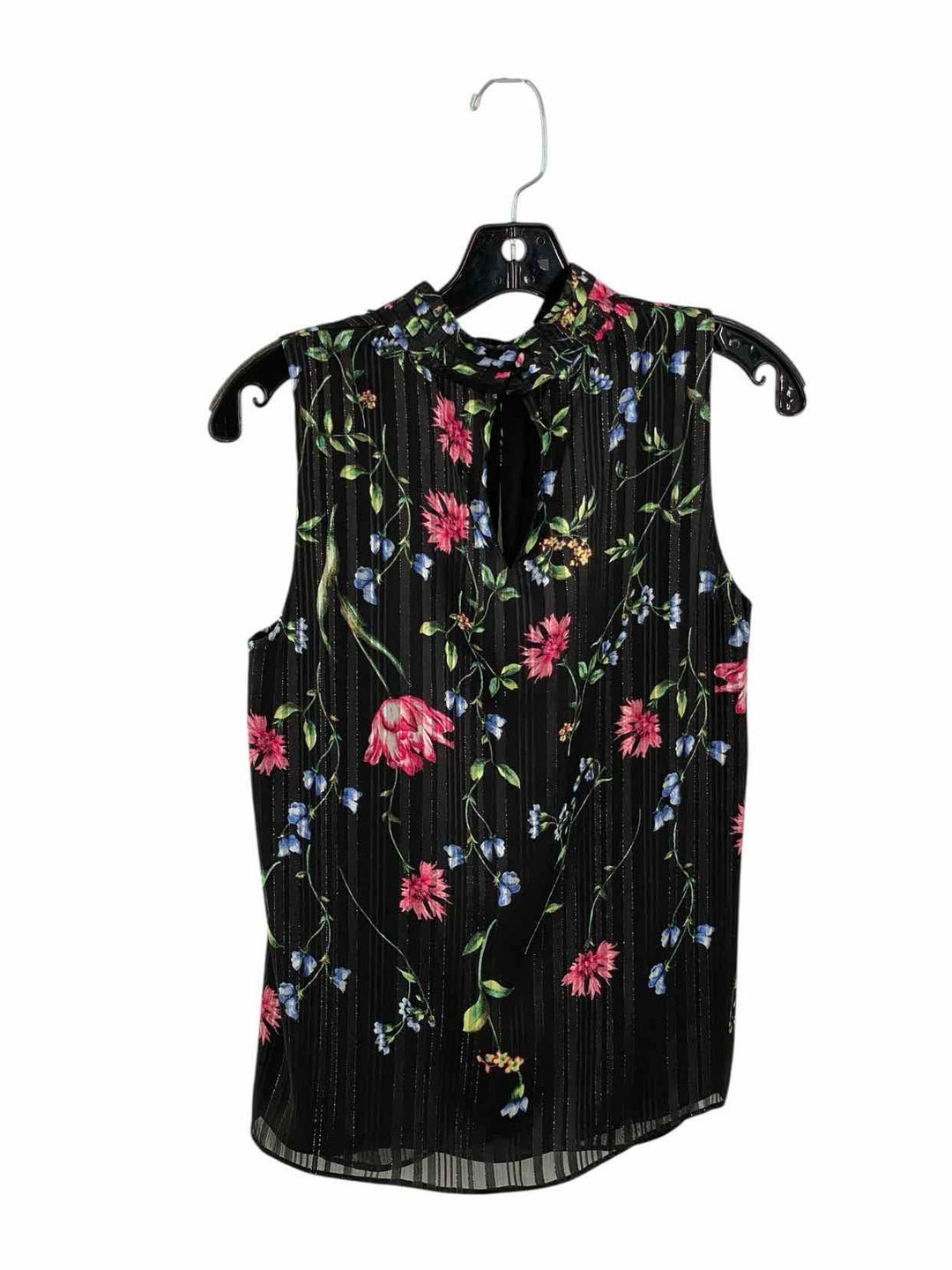 White House Black Market Size XS Black Floral Tank Top