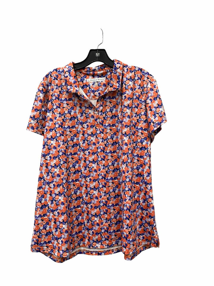 Pebble Beach Size XXL Purple Floral Short Sleeve Shirts