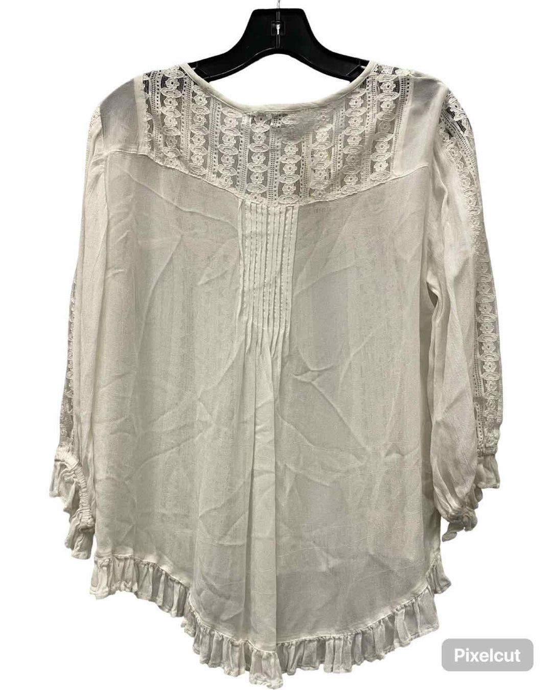 World Market Size S/M White Lace Long Sleeve Shirts