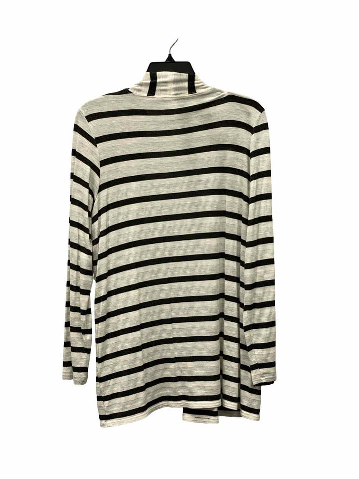 Cyrus Size L Black White Striped Long Sleeve Shirts