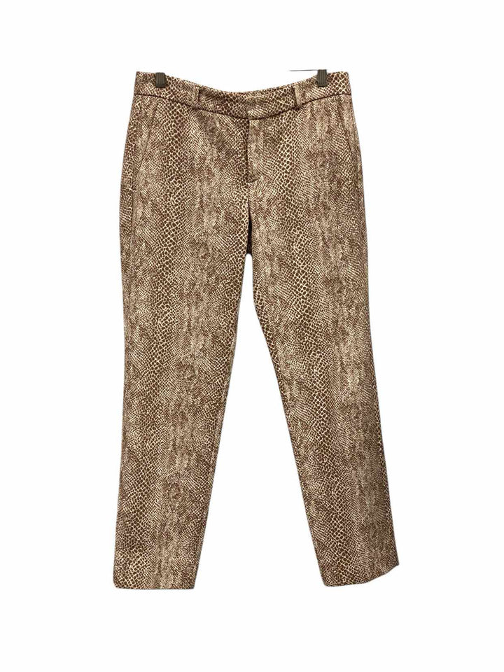 Banana Republic Size 0 Brown White Print Pants