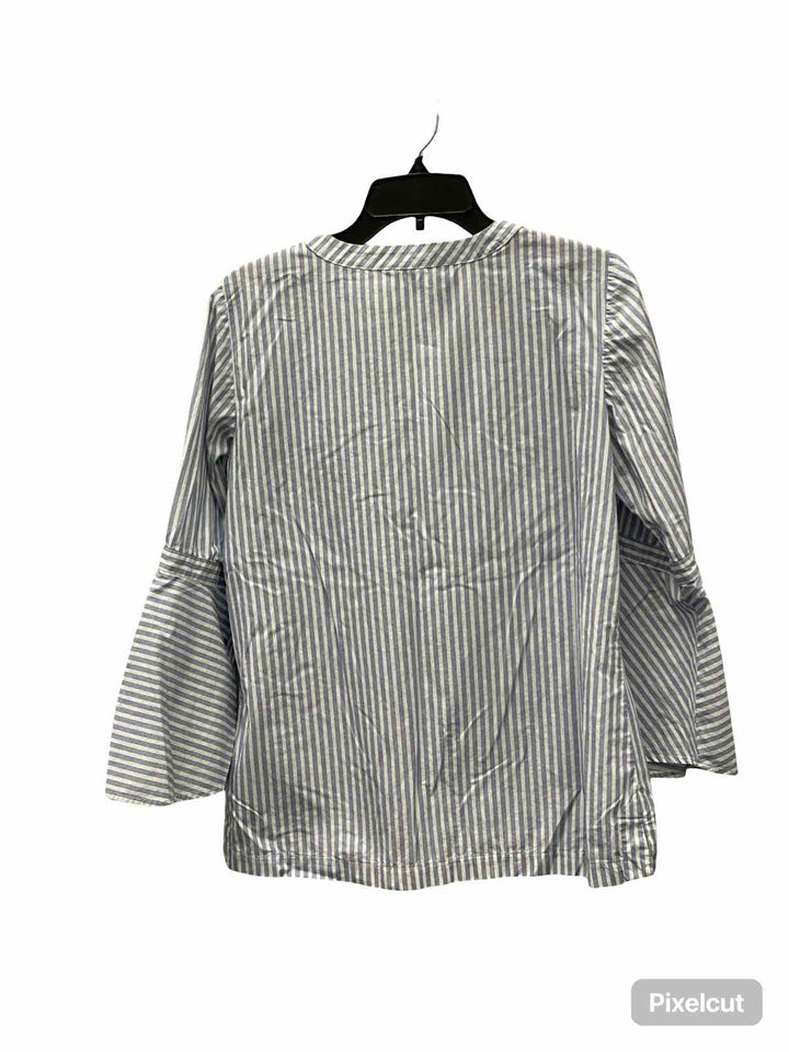 Banana Republic Size S Blue White Striped Long Sleeve Shirts