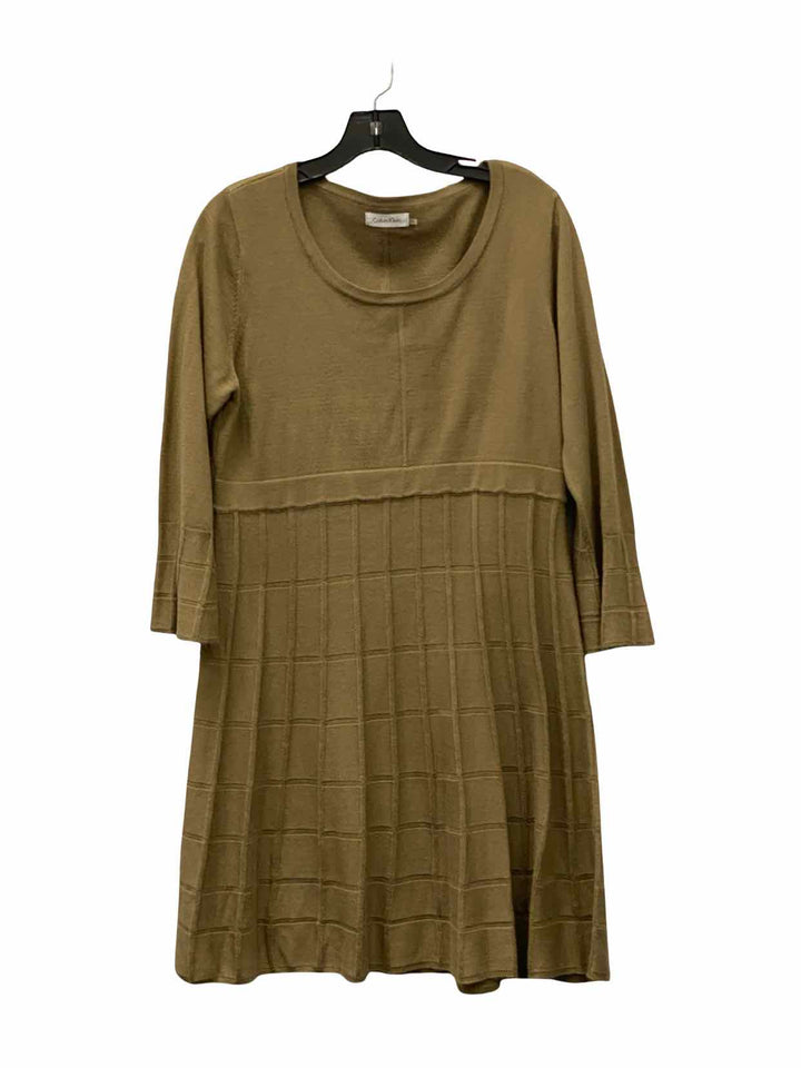 Calvin Klein Size XL Beige Knit Dress