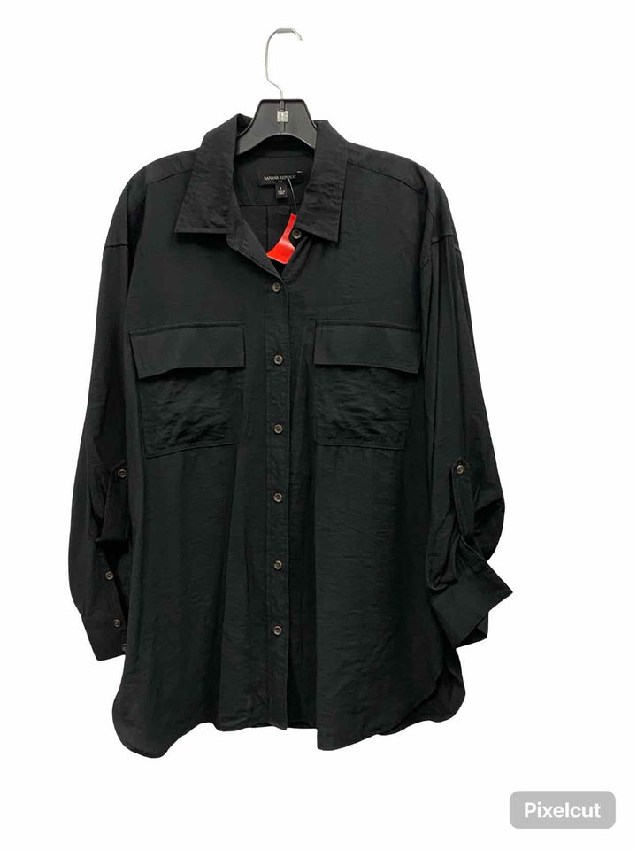 Banana Republic Size L Black Long Sleeve Shirts