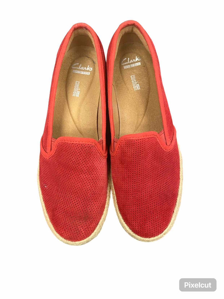 Clarks Shoe Size 8.5 Red Azella Theoni Loafers