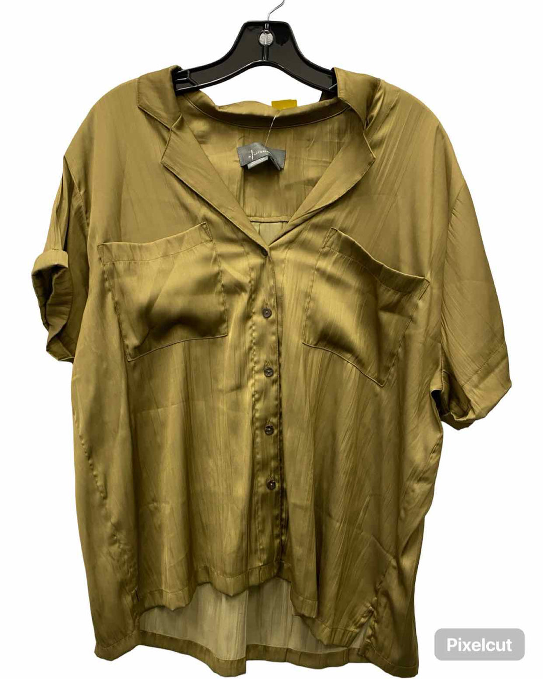 Anthropologie Size L Green Short Sleeve Shirts