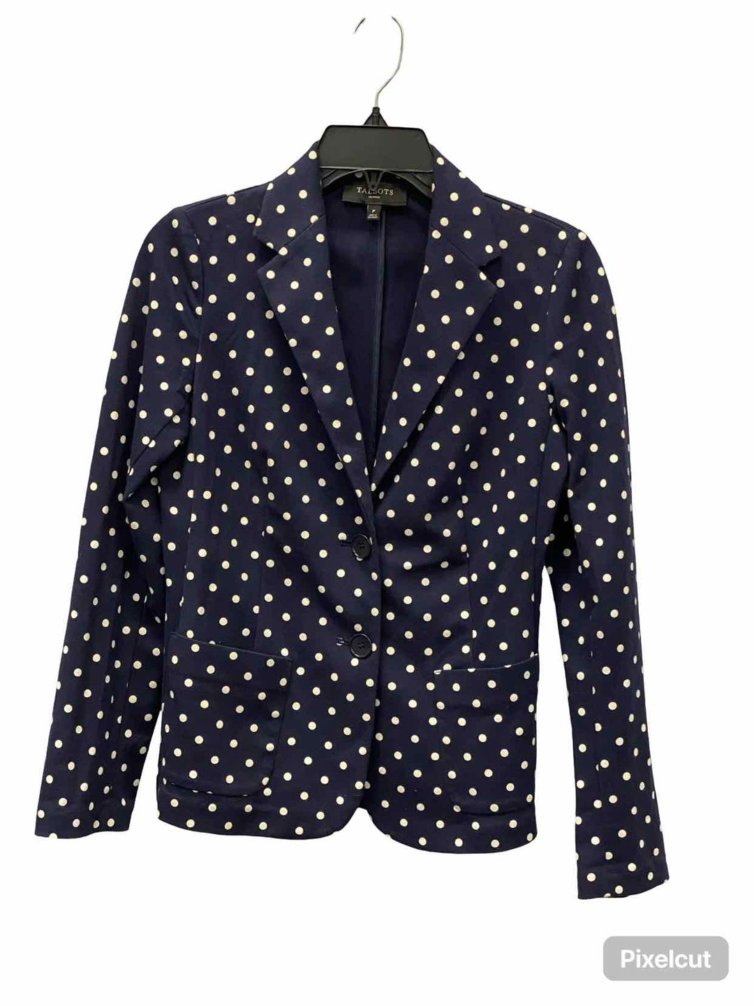 Talbots Size S Navy White Polka Dot Blazer