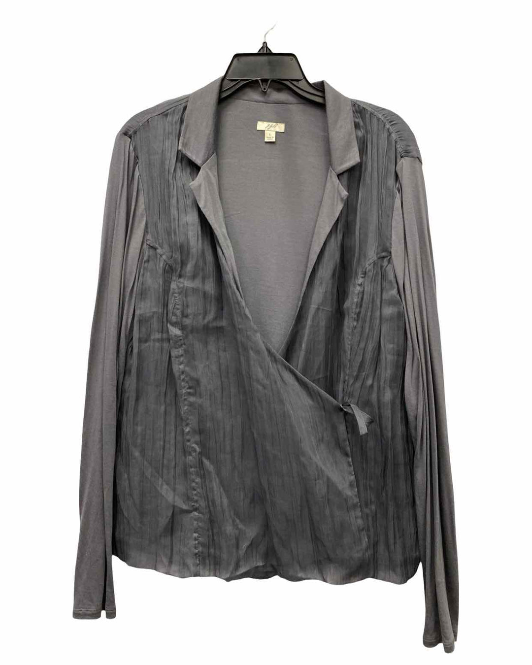 J Jill Size L Grey Long Sleeve Shirts