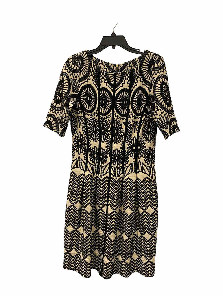 Gabby Sky Size 6 Black Beige Print Dress