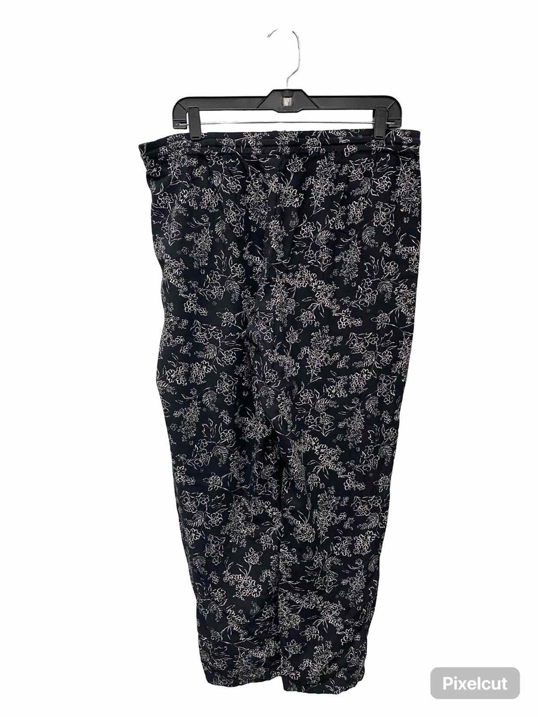 J Jill Size M Black Floral Pants