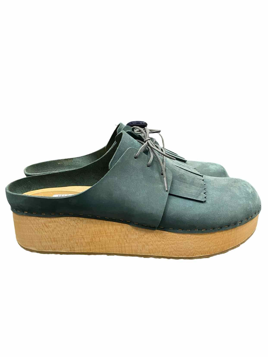 BRYR Shoe Size 43 Teal Leather Platform Zoe Clogs