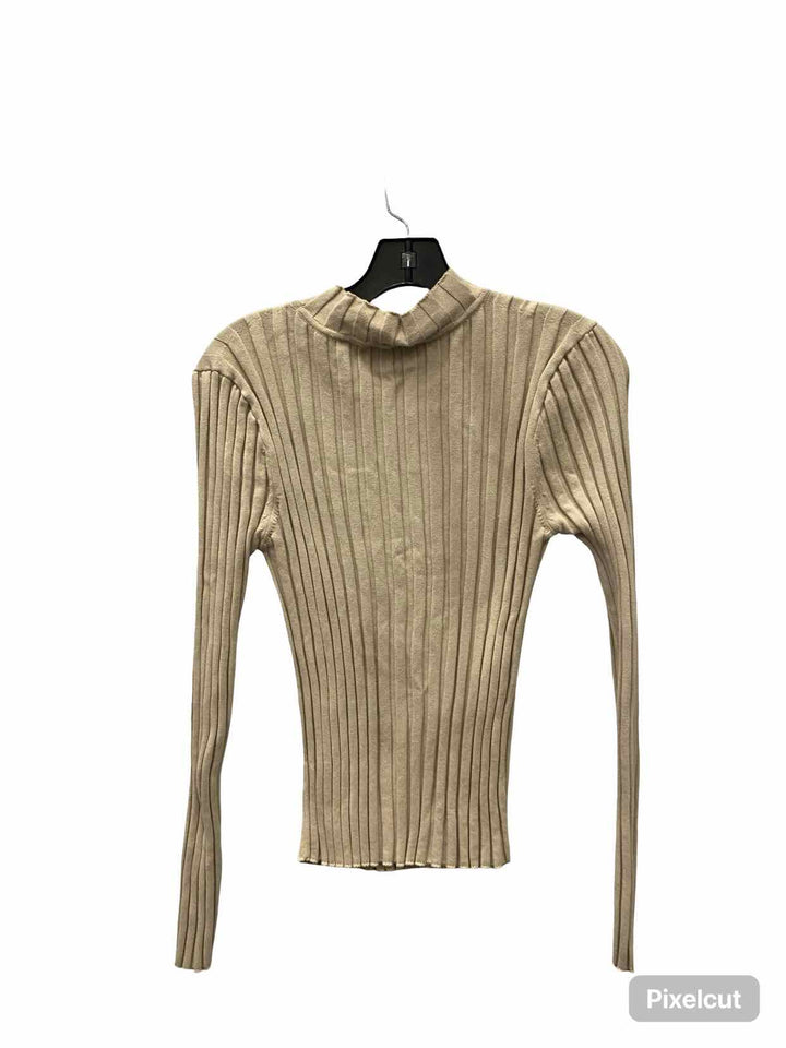 Ann Taylor Size M Beige Ribbed Sweater