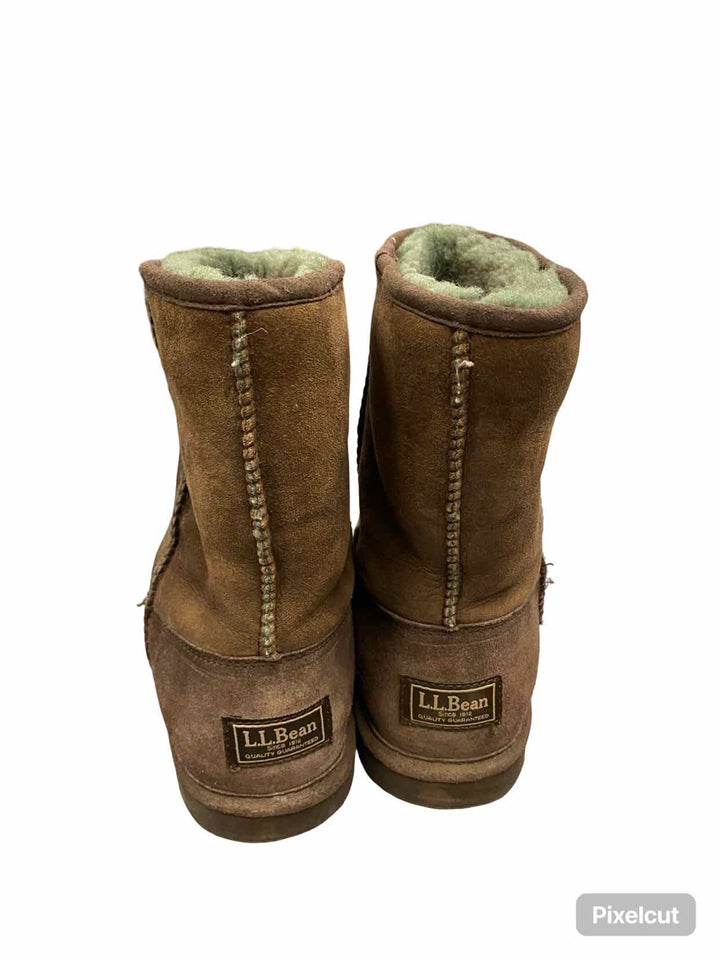 LL Bean Shoe Size 8 Brown Shearling Lined Boots(Ankle)