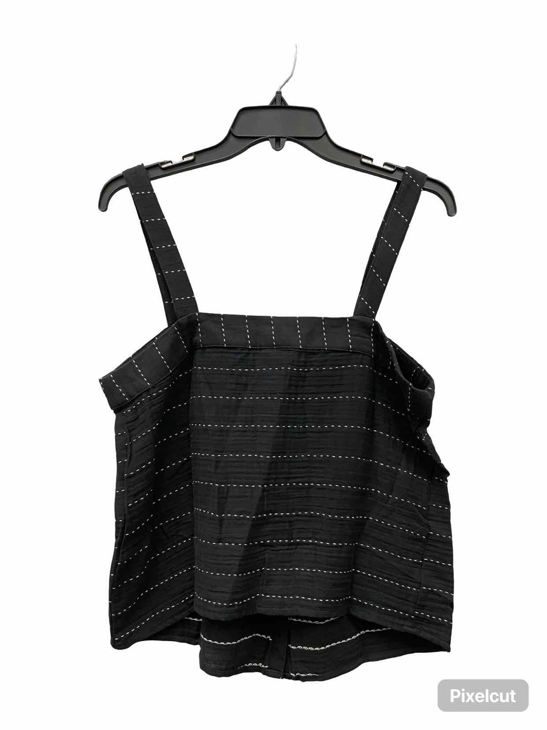 PrAna Size M Dark Grey White Dashes Tank Top