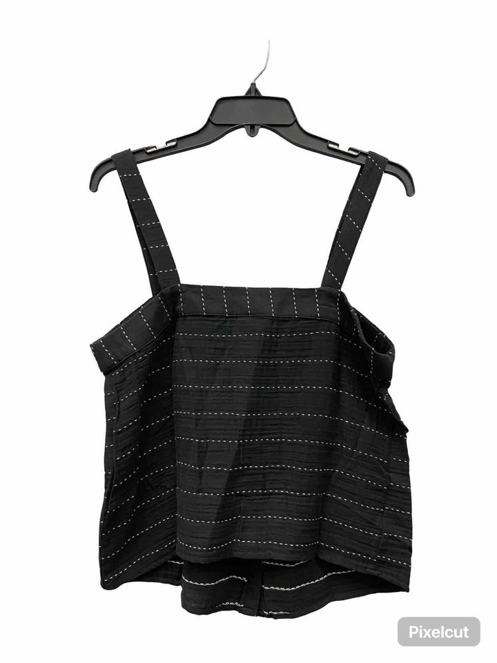 PrAna Size M Dark Grey White Dashes Tank Top