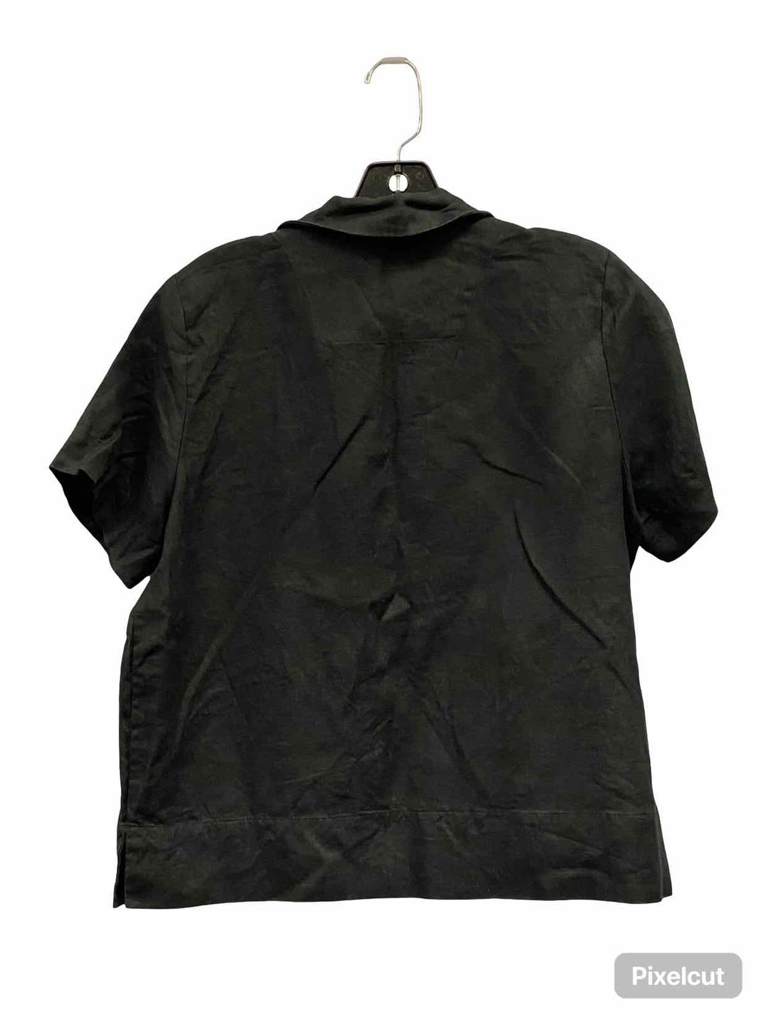 Everlane Size 8 Black Linen Short Sleeve Shirts