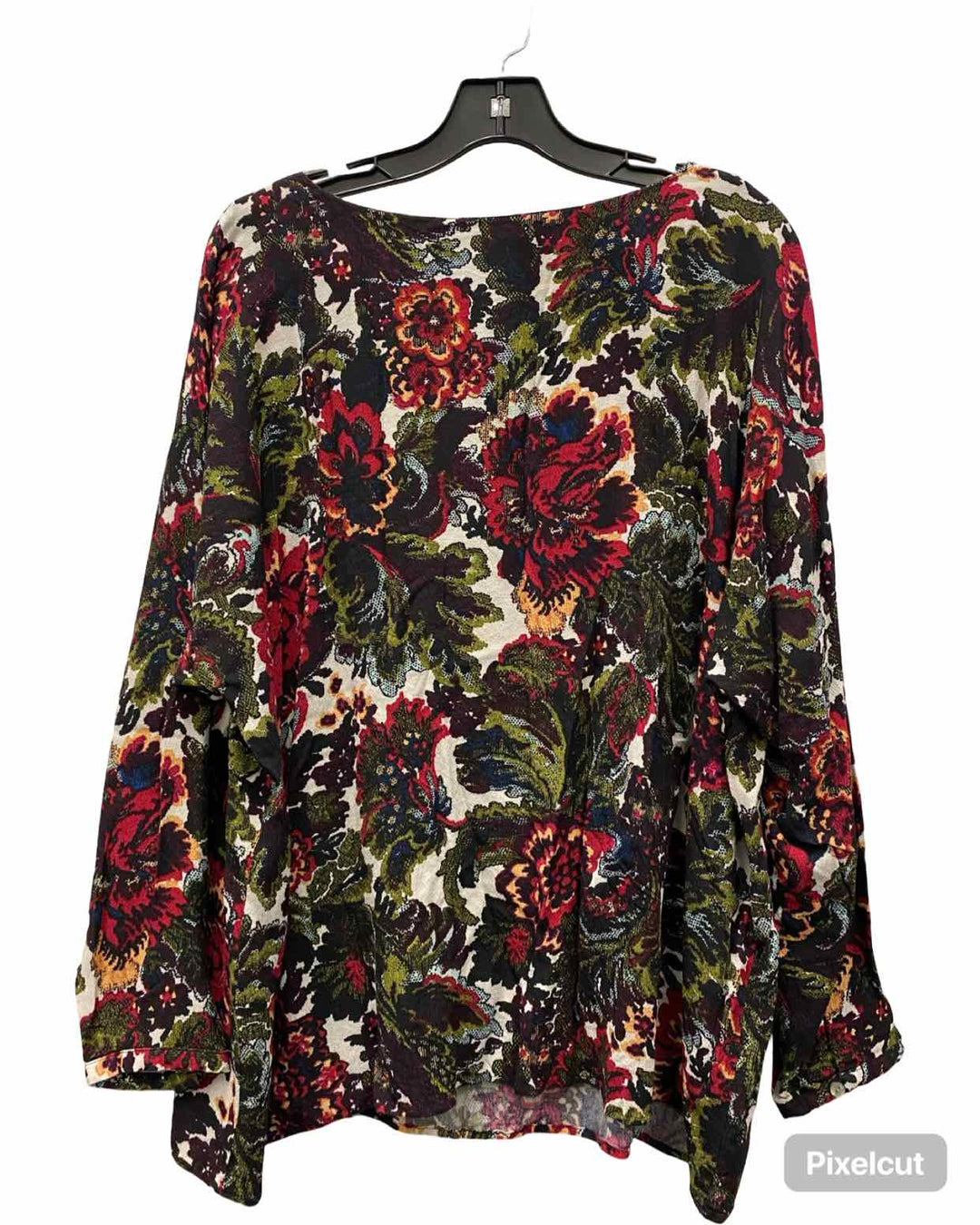 J Jill Size 3X Multi-Color Floral Long Sleeve Shirts