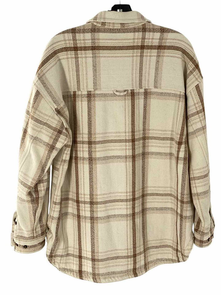 Toad & Co. Size M Cream Brown Plaid Jacket