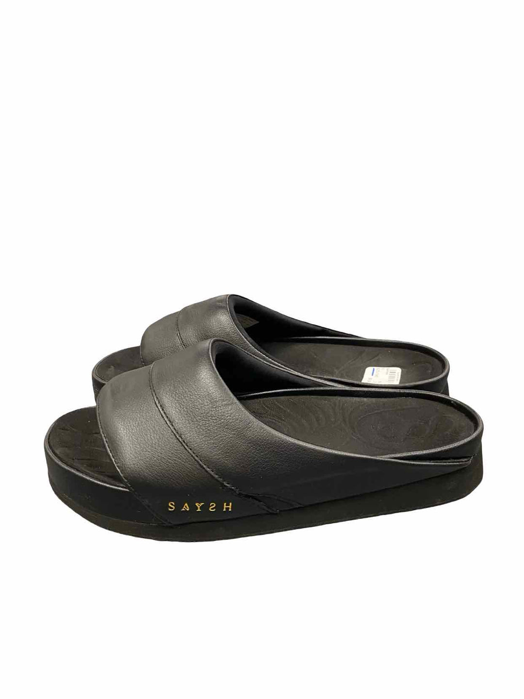 Athleta Saysh Shoe Size 8 Black Slides Sandals