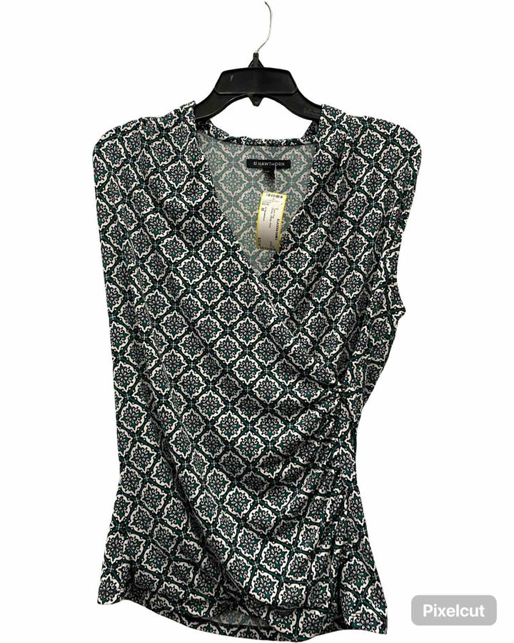 41 Hawthorn Size M Green White Print Tank Top