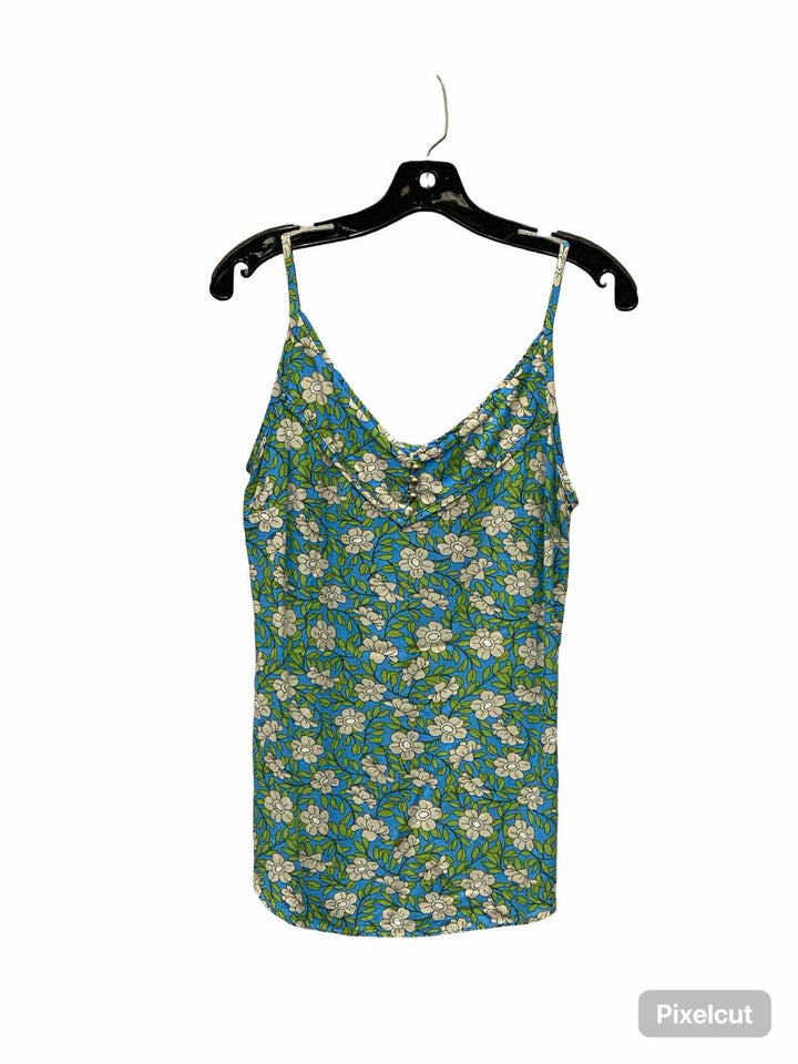 Cabi Size XS Blue Green Floral Tank Top