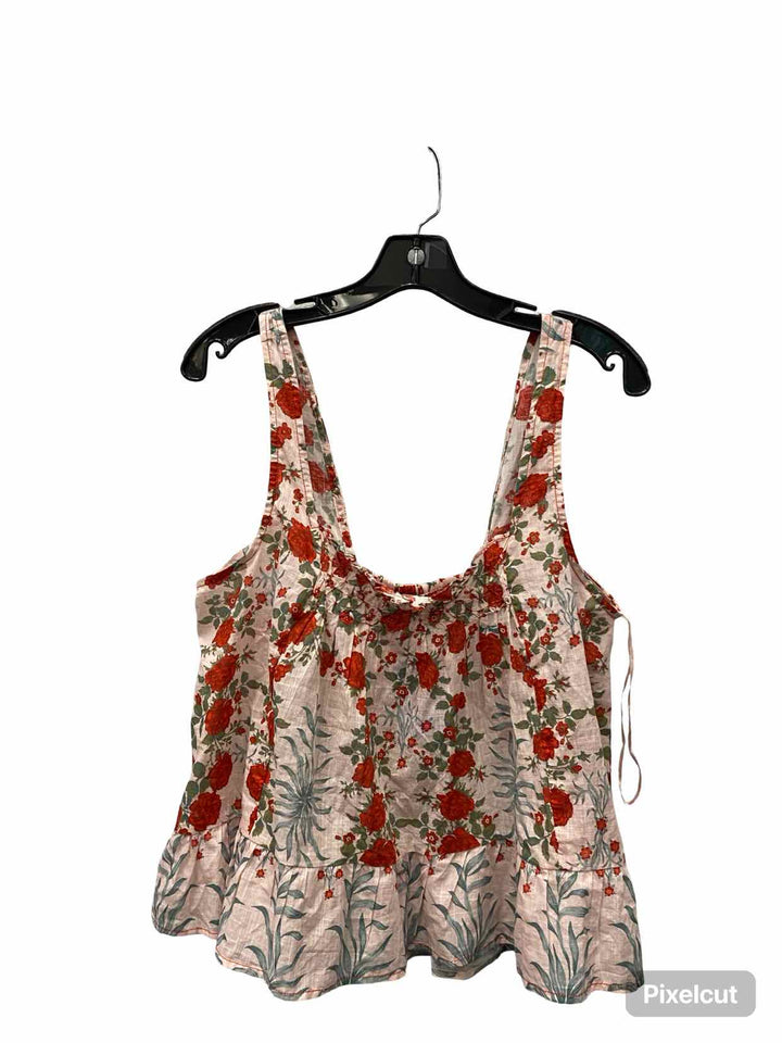 Maeve Size M Pink Red Rose 100% cotton Tank Top