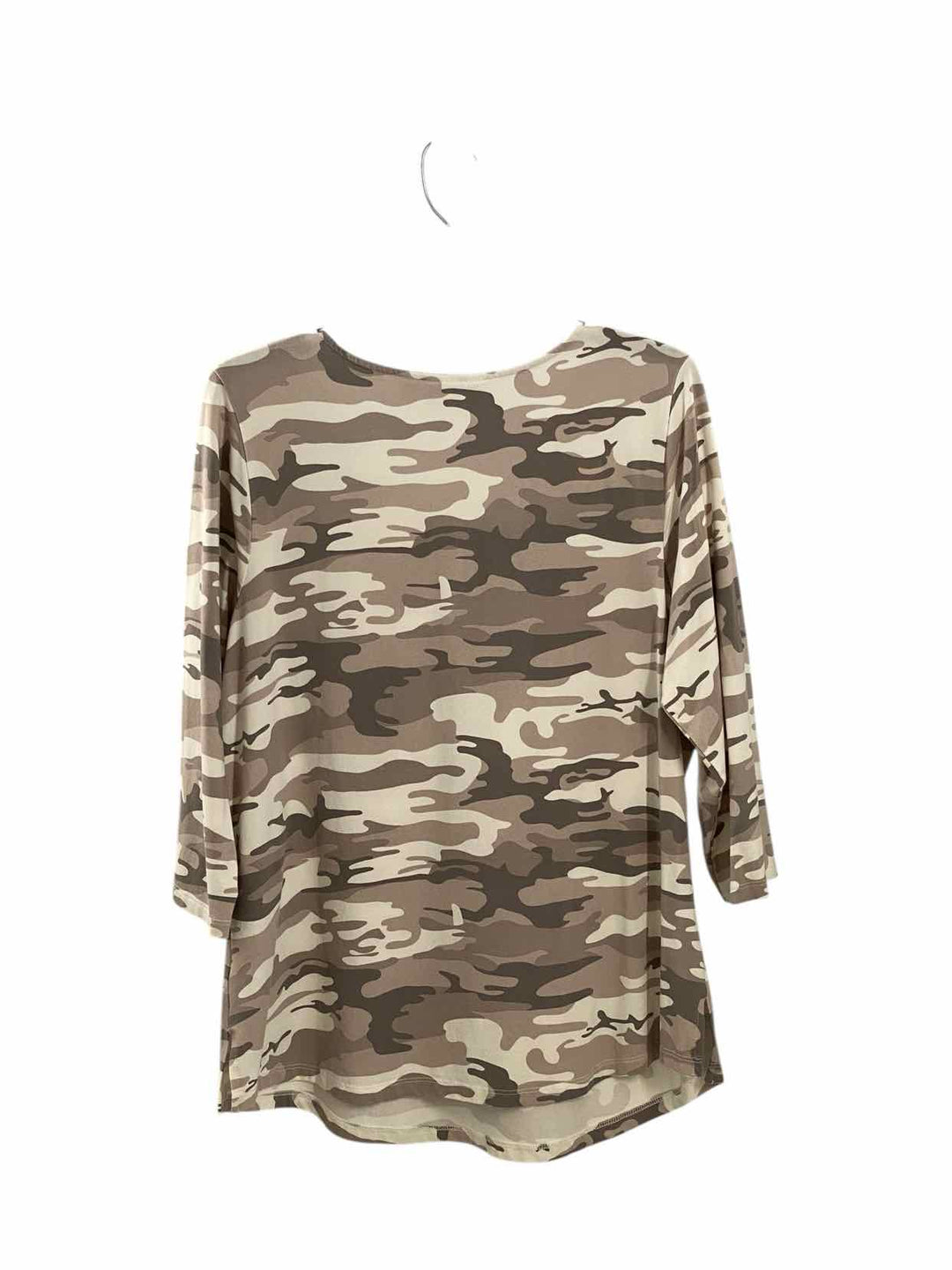 Belle by Kim Gravel Size L White Purple Print Long Sleeve Shirts