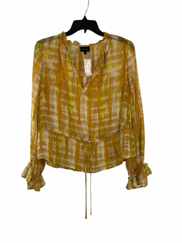 WHOWHATWEAR Size M Yellow Long Sleeve Shirts