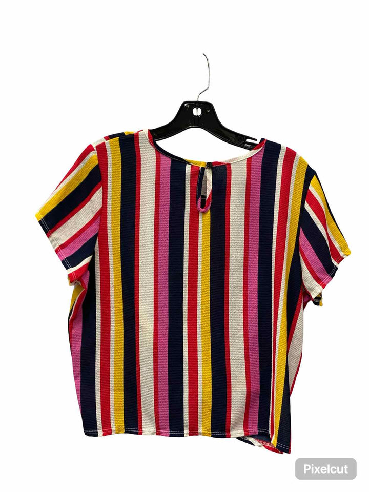 Endless Fame Size XL Multi-Color Striped Short Sleeve Shirts