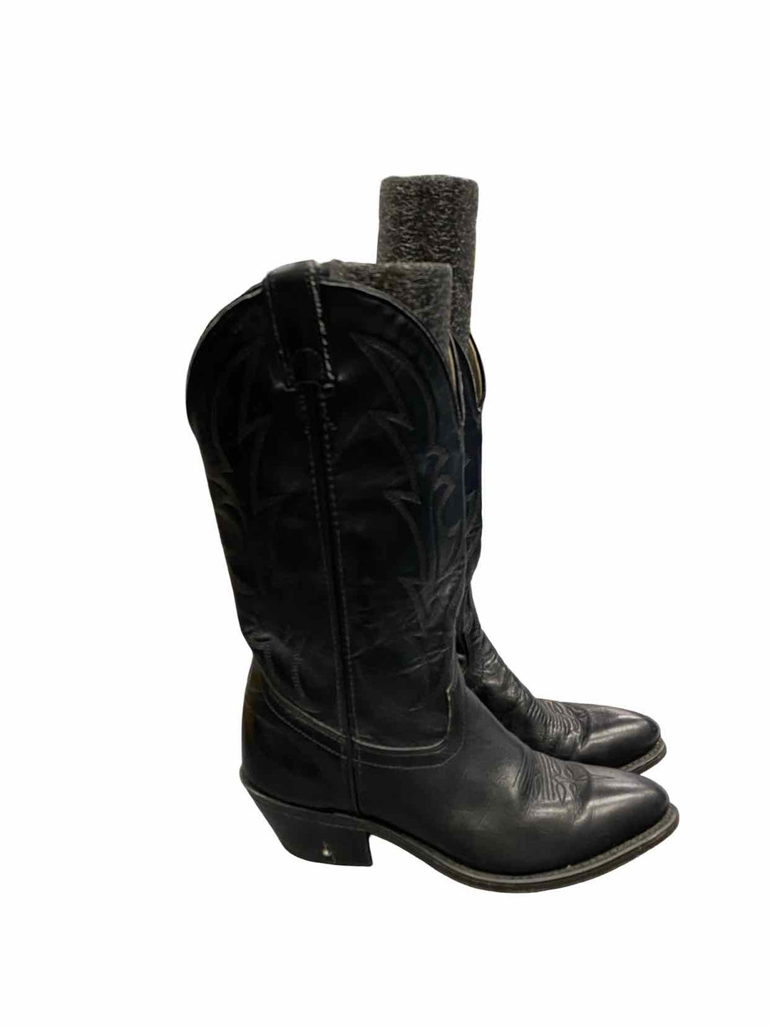 Laredo Shoe Size 6 Black Leather Cowboy Boots(knee)