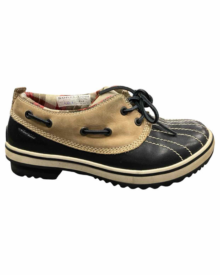 Sorel Shoe Size 7 Tan Black Leather Low Top Duck Boots(Ankle)
