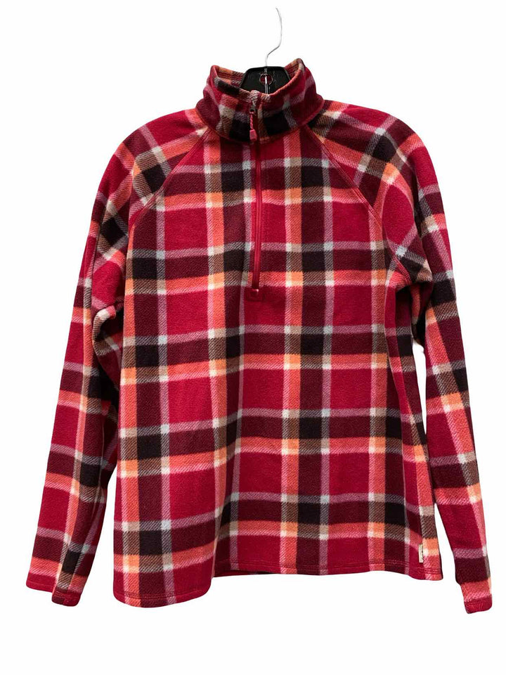 Eddie Bauer Size M Pink Plaid Sweater