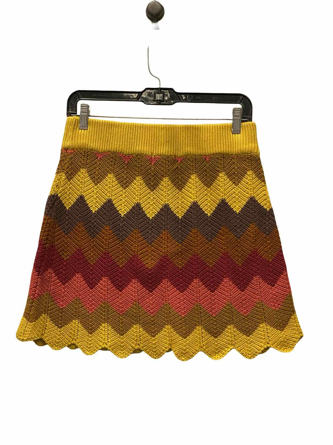 Known Supply Size M Yellow Multi zigzag 100% cotton Skirt