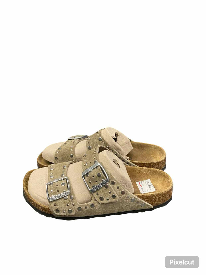 Birkenstock Shoe Size 37 Taupe Suede Aizona Rivet Sandals