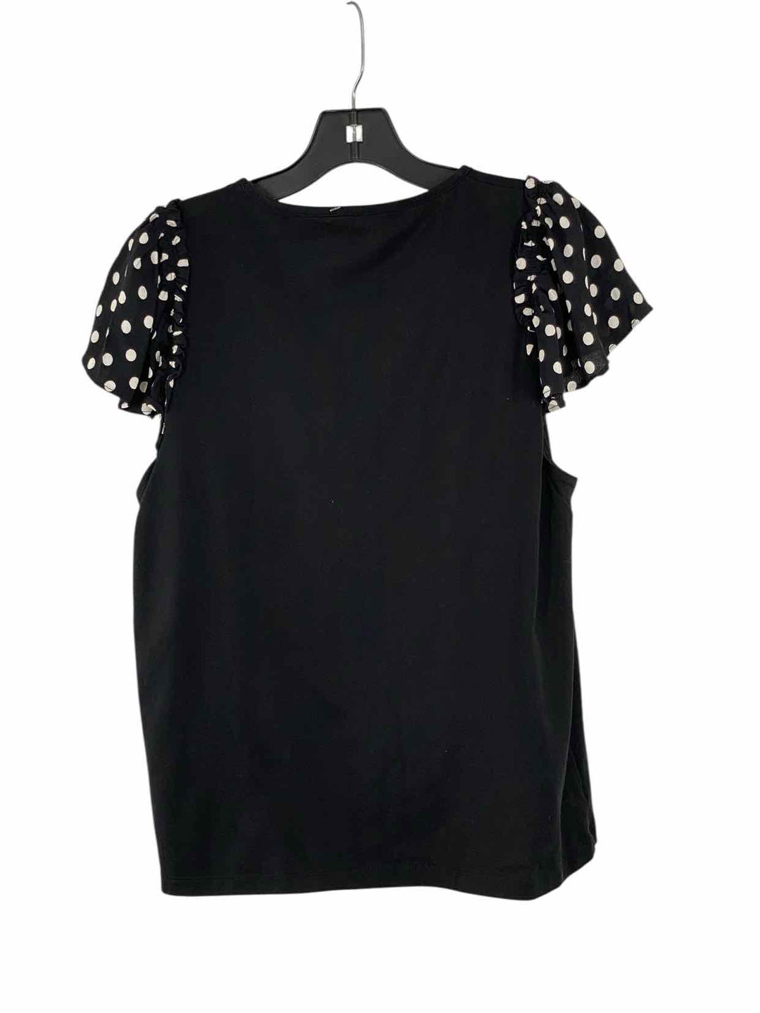 Kate Spade Size L Black White Polka Dot Short Sleeve Shirts