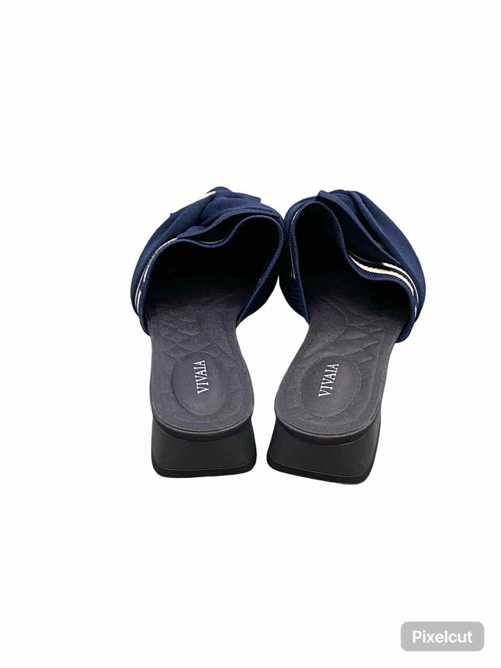 Vivaia Shoe Size 43 Navy Pointed-Toe Knot Sandals(Yaffa) NWOT Flats