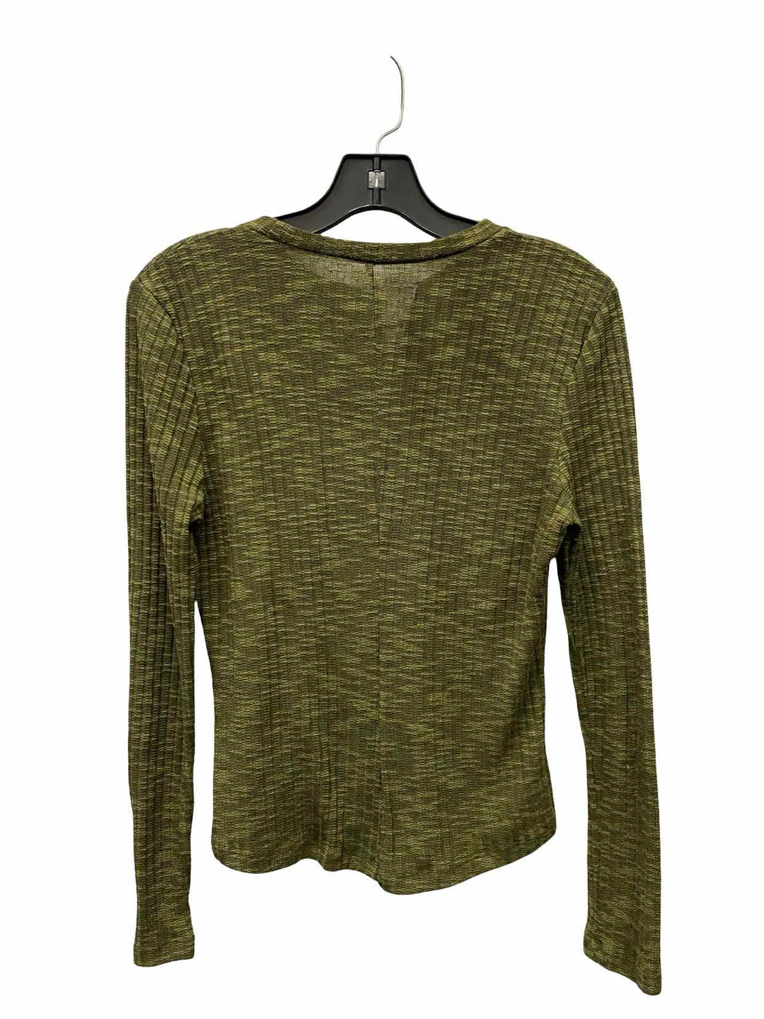 Free People Size M Green Ribbed Long Sleeve Shirts