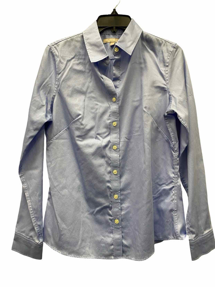 Banana Republic Size 10 Blue 97% Cotton Fitted Long Sleeve Shirts