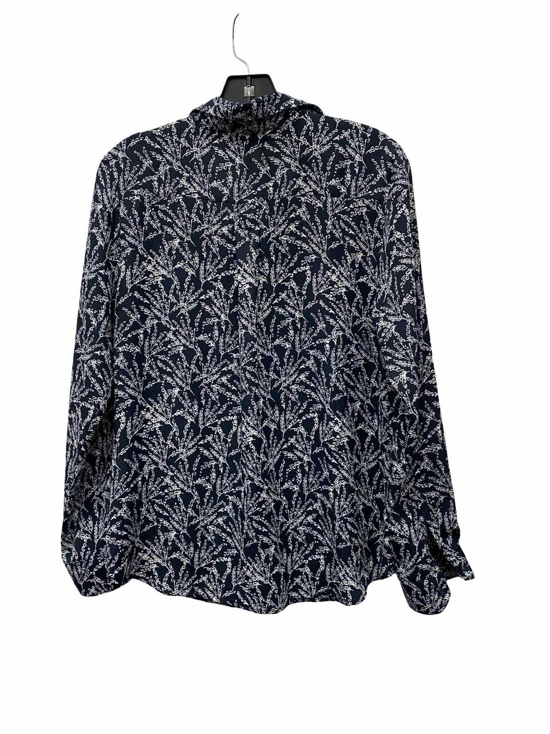 Banana Republic Size S Dark Blue White Floral Long Sleeve Shirts