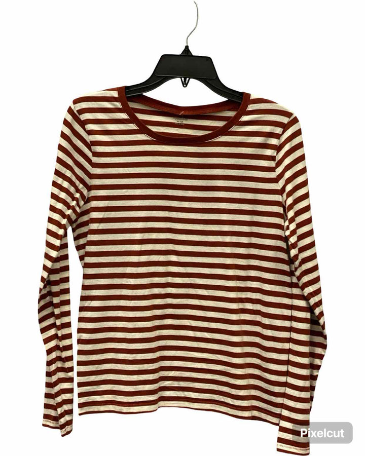 MadeWell Size M Orange Cream Stripes Long Sleeve Shirts