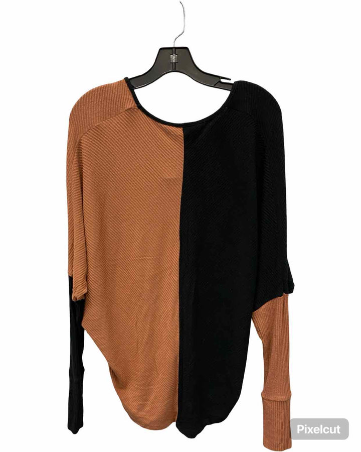 Elan Size 0S Brown Black Long Sleeve Shirts
