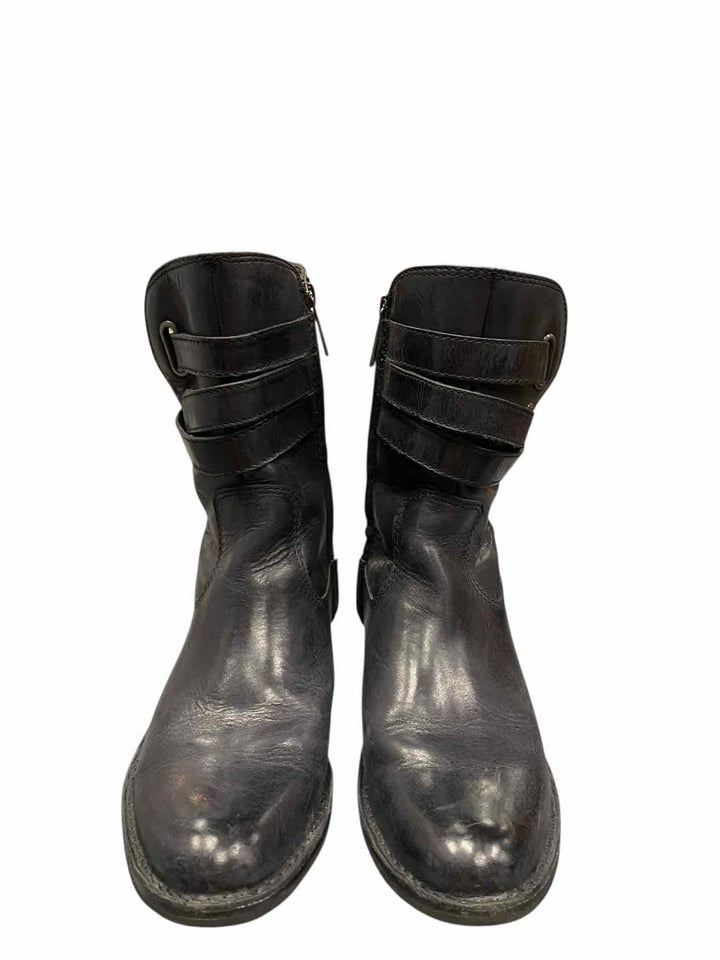 Bussola Shoe Size 9 Black Leather Sevilla Mid-Calf Boots(Ankle)