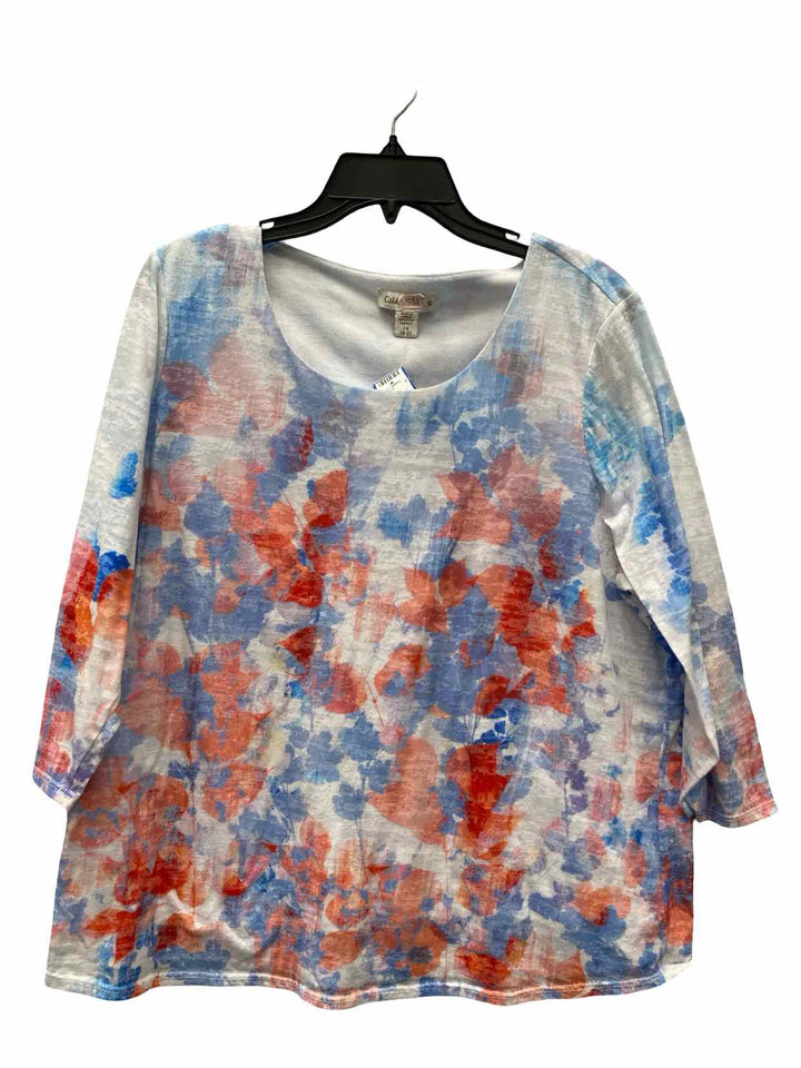 Coldwater Creek Size 2X Multi-Color Print Long Sleeve Shirts