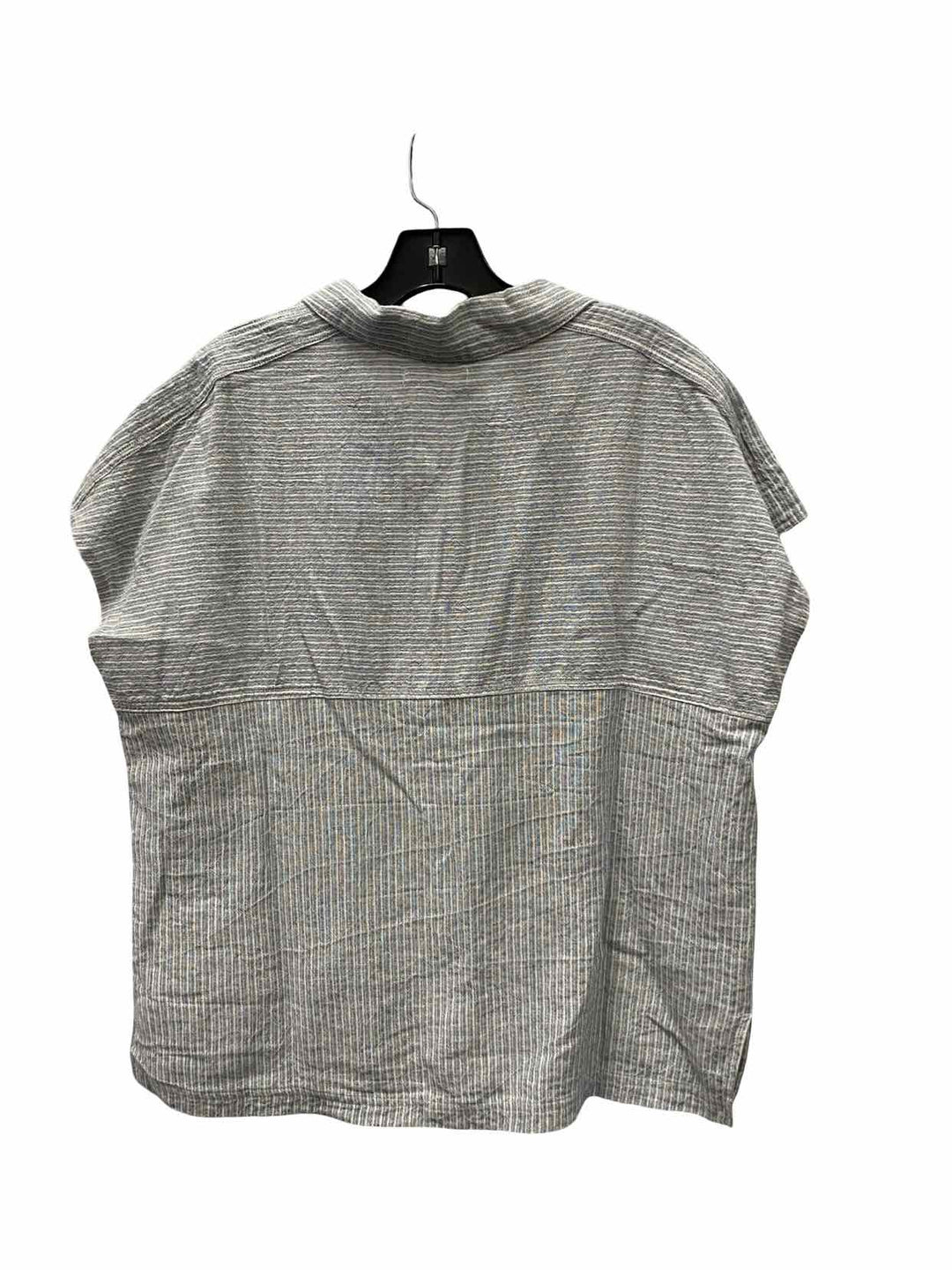 Mod Ref Size L White Grey Striped 100% cotton Short Sleeve Shirts