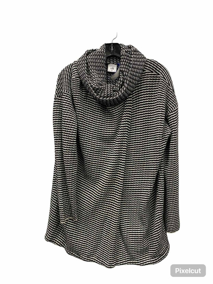 Cabi Size XL Black White Striped Sweater