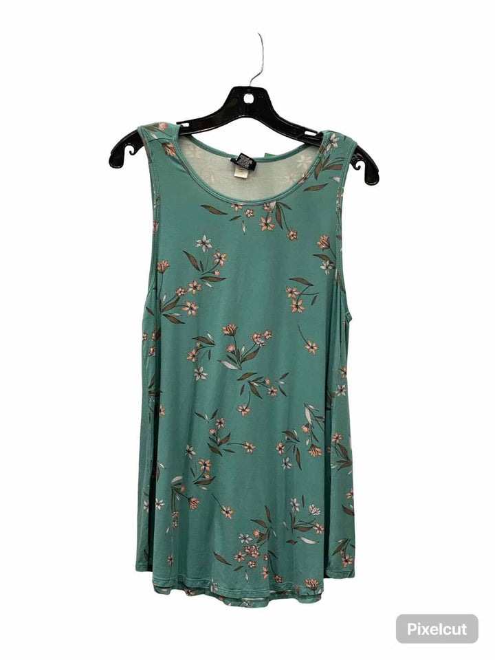 Torrid Size S/M Turquoise Floral Tank Top