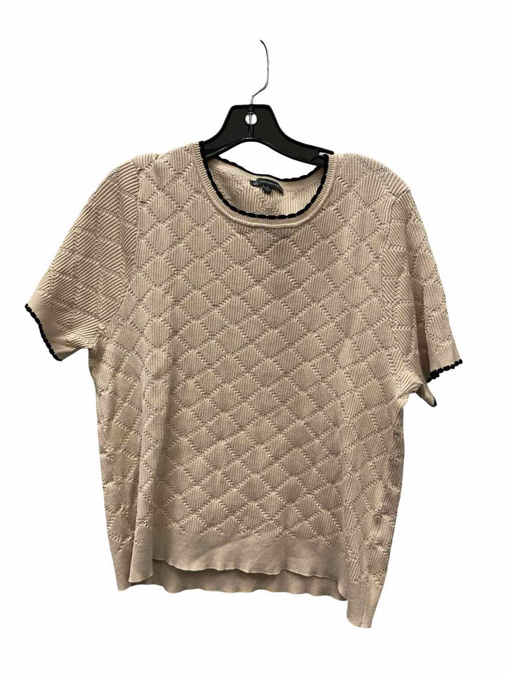 Adriana Papell Size XL Brown Short Sleeve Shirts
