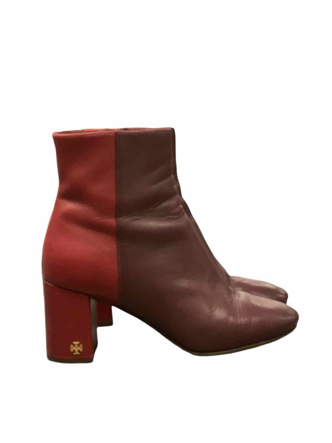 Tory Burch Shoe Size 6.5 Red Two tone Leather Heeled Boots(Ankle)