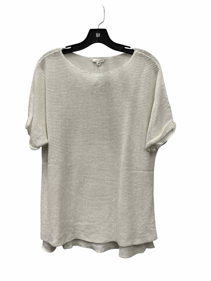 J Jill Size S White Short Sleeve Shirts